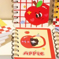 Mini spirale A6 50 feuilles couverture en carton imprimé conception personnalisée petit coin pas cher pomme fruits Animal chat tampon juridique