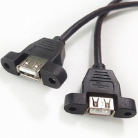 Cable de Extensión USB 2.0 Hembra a Hembra con Conductor de Cobre Puro, Revestimiento de PVC y Blindaje Trenzado - Montaje en Panel para Cámara y Computadora