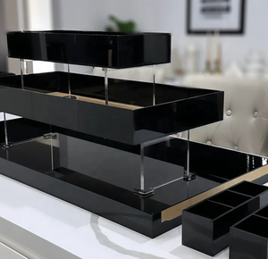 Torre de Comida Acrílica de 3 Niveles, Soporte Cuadrado para Exhibición, Decoración para Bodas y Fiestas, Embalaje de Cartón Apilable - Product Image 2