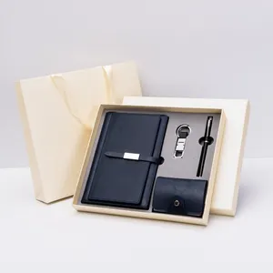 Wholesale Leather Notebook Gift Set School Office Supply Stationery Set Magnetic A5 Notebook And Pen Set