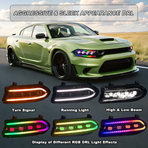 <span class=keywords><strong>Faro</strong></span> Anteriore Animato <span class=keywords><strong>RGB</strong></span> Completo SINDAR con Quattro Lenti e Luci Diurne (DRL) per Dodge Charger SRT HellCat 2015-2021 Facelift 7a Generazione 15-21 - Product Image 3