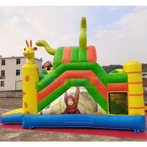 Castillo inflable Chateau Jungle Gorilla, combo de tobogán inflable, castillo inflable comercial, brincolín para niños, equipo de juegos. - Product Image 3