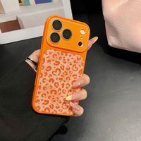 Coque de téléphone antichoc à motif léopard pailleté avec grande fenêtre et protection d'objectif pour iPhone 17 16 15 14 Pro Max