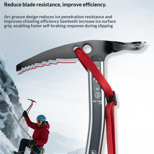 Piolet de Hielo Multifuncional Ligero de Aluminio para Montañismo y Escalada en Glaciar - Product Image 4