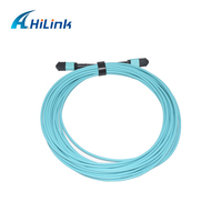 24 Fiber MPO Macho/PC OM4 Aqua 3,0mm LSZH 10M Tipo B Cable de conexión de fibra óptica LSZH 10M Tipo B Cable de conexión de fibra óptica
