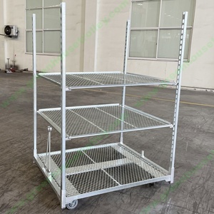 Haute qualité 44 ''x 46'' chariot de serre galvanisé galvanisé à chaud panier de transport de pépinière de plantes support de vente aux enchères de fleurs - Product Image 4