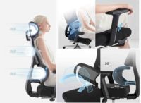 Support de chaise en maille à dossier haut Hbada P5 avec chaises de bureau ergonomiques pivotantes de conception avancée