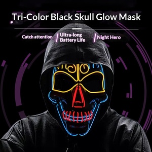Maschera LED a Tre Colori a Forma di Teschio in PVC, Maschera Integrale Luminosa per Feste di Halloween, <span class=keywords><strong>Horror</strong></span> e Scherzi Spaventosi, Costume per Cosplay - Product Image 1