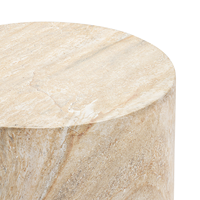 Table basse/côté cylindrique de style ferme moderne en oxyde de magnésium, sur mesure pour salon et extérieur