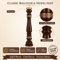 Balustre et poteau de balustrade en bois d'acajou sculpté pour escalier classique, taille personnalisée, OEM