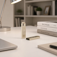 Clé USB promotionnelle en métal MINI personnalisable, 4 Go-128 Go, avec logo OEM, USB 2.0, garantie 5 ans, vente en gros, nouveauté