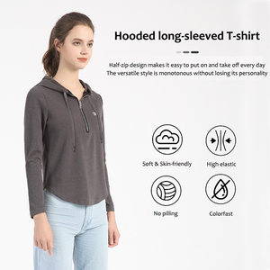 Sudaderas <span class=keywords><strong>con</strong></span> capucha de manga larga <span class=keywords><strong>con</strong></span> dobladillo curvo irregular liso para <span class=keywords><strong>mujer</strong></span> al por mayor <span class=keywords><strong>sudadera</strong></span> <span class=keywords><strong>con</strong></span> <span class=keywords><strong>media</strong></span> <span class=keywords><strong>cremallera</strong></span> en la cintura ajustada - Product Image 2