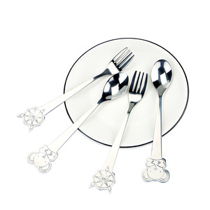 OEM tùy chỉnh dễ thương động vật hình dĩa và thìa thiết kế mới thép không gỉ dao kéo cho trẻ em - Product Image 3