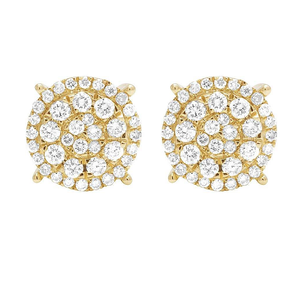 Pendientes Plateados Estilo Hip Hop con Diamantes Cultivados en Laboratorio, Joyería de Oro Amarillo de 10K para Hombre y Mujer - Product Image 1