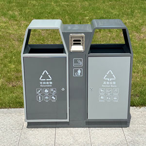 Contenedor de <span class=keywords><strong>Basura</strong></span> de Metal Galvanizado de 60L, Estilo Clásico, para Exteriores, Resistente al Agua, Ecológico y Robusto, con <span class=keywords><strong>Compartimentos</strong></span> - Product Image 5