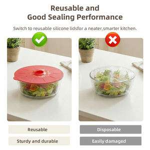 Tapas Redondas <span class=keywords><strong>de</strong></span> <span class=keywords><strong>Silicona</strong></span> para Almacenamiento <span class=keywords><strong>de</strong></span> Alimentos, Tapas Reutilizables para Tazones, Aptas para Microondas, <span class=keywords><strong>Silicona</strong></span> <span class=keywords><strong>de</strong></span> Grado Alimenticio LFGB - Product Image 2