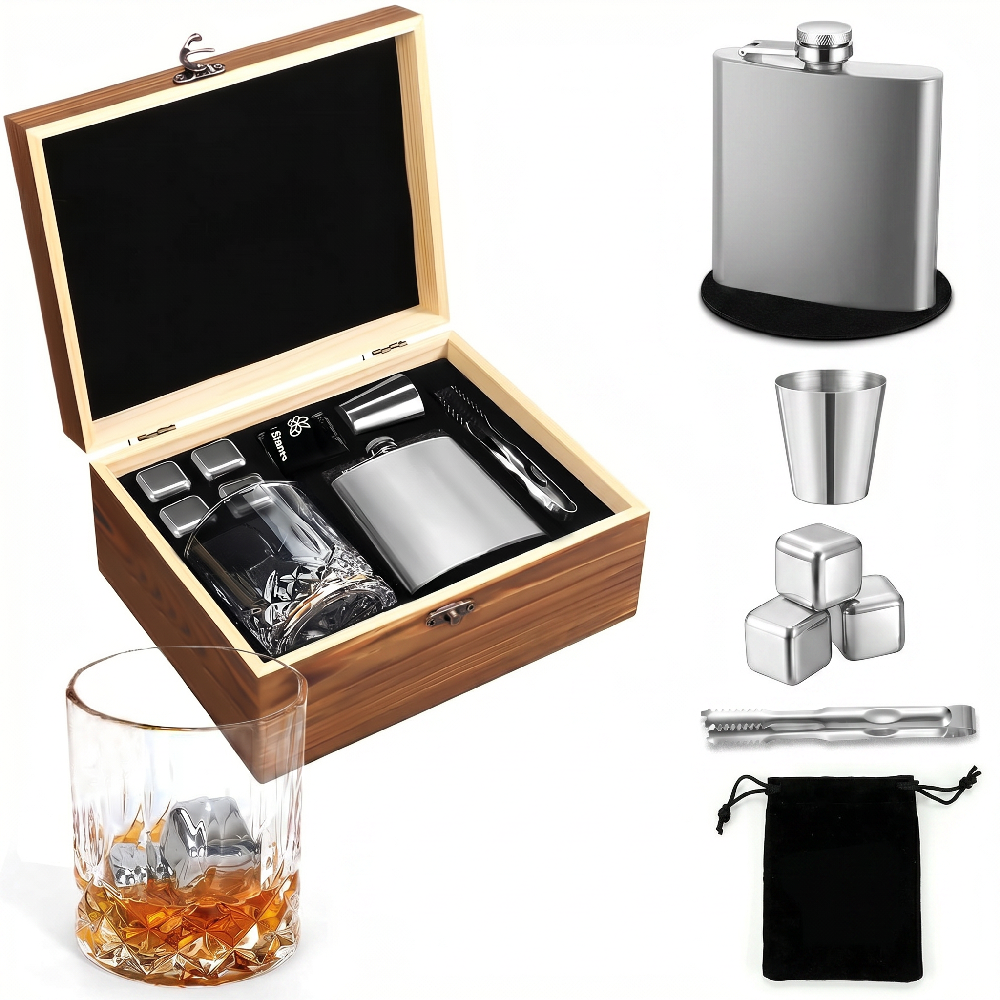 Ensemble de pierres à whisky pour flasque à whisky