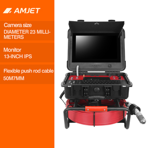 Cámara de Inspección de Alcantarillado AMJET R13-MAX IP68, Cámara de Alcantarillado Autonivelante de 360°, Cámara de Alcantarillado R13max de 33 mm y 13 Pulgadas para Inspección de Tuberías de Drenaje - Product Image 6