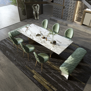 Home Furniture Modern Dining <b>Table</b> Luxury <b>Marble</b> Italian Luxury Dining <b>Table</b> Set VL IPE-DT-01-KERWAN Dining <b>Table</b> Luxury VL IPE- - Product Image 5