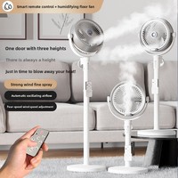 Ventilateur brumisateur humidifiant pour sol/bureau, moteur sans balais, télécommande, oscillation à trois vitesses, hauteur réglable, double pulvérisation, ventilateur domestique