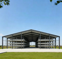 Bâtiment d'entrepôt préfabriqué en structure d'acier, atelier industriel, entrepôt agricole, grande portée, construction Q235 Q355