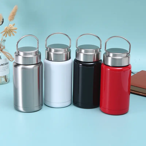 350ml Double Wall Stainless Steel Portable Sport <b>Bottle</b> Outdoor Travel Flask Handle Lid 12-24hr Customized Color Logo - Product Image 2