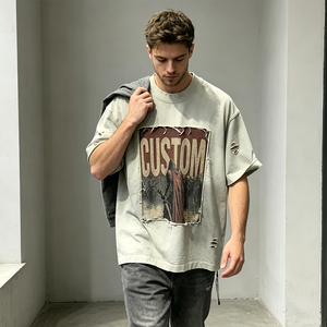 Camiseta RAMAX Extra Grande de Algodón para Hombre, Estilo Urbano, con Estampado Gráfico Personalizado, Cuello Redondo, Manga Corta, Ajuste Jersey Ecológico - Product Image 3