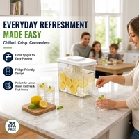Distributeur de boissons en plastique 4L pour 20 tasses, avec filtre à fruits, grande carafe filtrante à eau, bouilloire froide avec robinet pour réfrigérateur