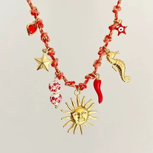 European American Style <b>Light</b> Luxury Simple Holiday Color <b>Rope</b> Necklace Bracelet Combination Cross-Border New Party Favor Now - Product Image 2