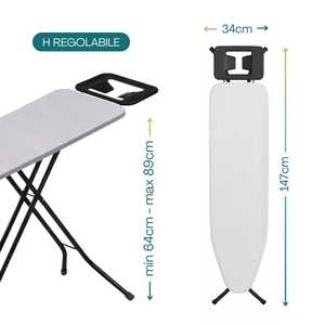 Asse da Stiro Pieghevole 147x34 Cm con Supporto per Ferro da Stiro, Altezza Regolabile in 2 Posizioni - Product Image 2