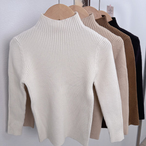 Maglia sportiva 2025 autunno inverno maglia spessa per ragazzi ragazze maglione alto elastico medio lavorato a maglia mezza <span class=keywords><strong>dolcevita</strong></span> per bambini - Product Image 3