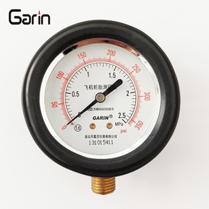 Direktverkauf ab Werk 350PSI 2,5MPA 63MM Bodenmontage-Druckmessgerät mit Gummiabdeckung für Flugzeugreifenprüfung - Product Image 2