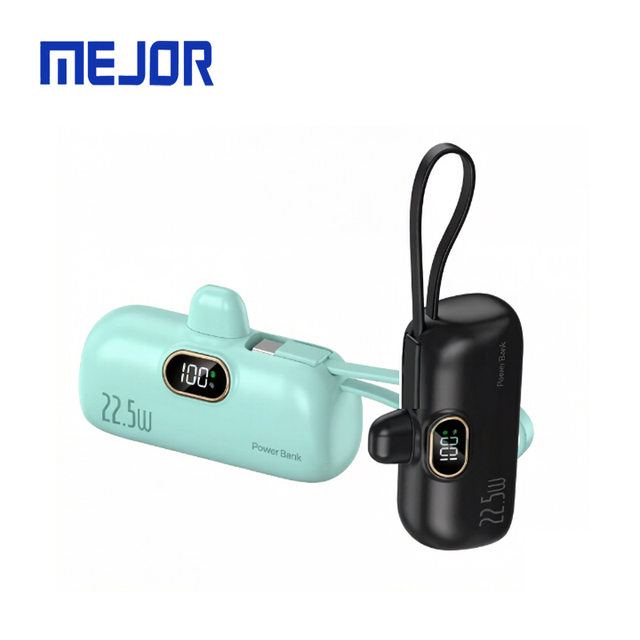 New Mini Capsule Portable Charger 22.5W Type-C Fast Charge USB C Handle 5000mAh Pocket Power Bank