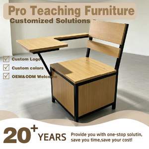 Chaise de bureau en bois écologique au design traditionnel avec tablette intégrée et boîte de rangement pour étudiants, idéale pour salles de classe et écoles - Product Image 1