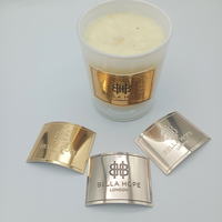 Étiquette autocollante personnalisée en métal gaufré pour logo de bougie, support de bougie métallique de luxe, pot ou bocal pour bougies