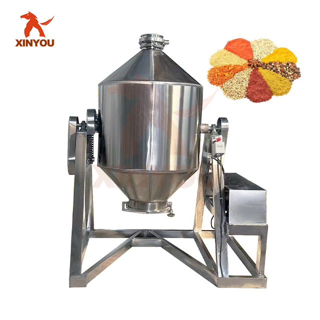 Industrial Automatic 60l 100l 200l Small Double Cone Roller Blender Rotary Granule Dry Food Powder Drum Mixing Mixer Machine