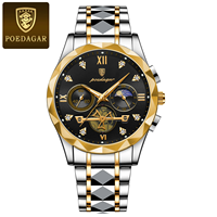 POEDAGAR 996 Vente directe d'usine Montre chronographe de marque haut de gamme funky Logo personnalisé Prix bas Montres à quartz pour hommes Bracelet en acier inoxydable