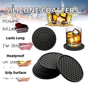 Posavasos redondos de 4 pulgadas para bebidas, posavasos de silicona de diseño moderno, posavasos de silicona personalizados - Product Image 2