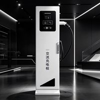 Chargeur de voiture électrique sur pied 7 kW, borne de recharge pour véhicule électrique à une seule prise avec écran tactile et lecteur de carte, câble Type 2, IP54
