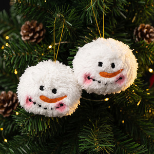Christmas <b>Snowball</b> Fluffy Plush Pendant Hanging Decorations Christmas Tree Ornament Home Decoration - Product Image 4