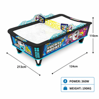 Table de jeu de hockey sur air incurvée pour 2 joueurs, modèle Ours polaire, à monnayeur, en métal, pour centres d'attractions, avec système d'air automatique