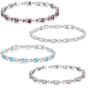 Bracelet en Zircon Cubique Chaîne <span class=keywords><strong>Tennis</strong></span> Réglable pour <span class=keywords><strong>Femme</strong></span>, Bijou Coloré, Cadeau <span class=keywords><strong>de</strong></span> Mariage - Product Image 1