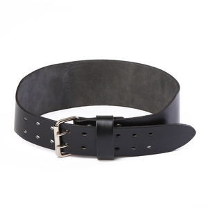 Cinturón de Levantamiento de Pesas Unisex de Cuero Negro de 5 mm, Transpirable, Personalizado, para Entrenamientos de Gimnasio, Levantamiento de Pesas y Entrenamiento - Product Image 2