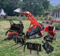 Spedizione gratuita diesel EPA mini skidster skid steer trattore macchine agricole forestali camminare dietro il caricatore skid-steer con attacco