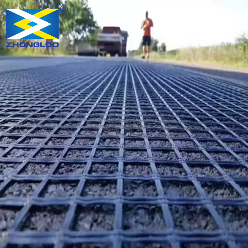 Дорожная георешетка из стекловолокна Biaxial Geogrids 50/50Kn для укрепления дороги