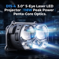 Proyector LED Láser Directo de 3 Pulgadas y 5 Lentes para Faros Delanteros, 118W, Luz Alta y Baja, Súper Brillante, Luces de Proyección Automotrices Bi-Lente para Reequipamiento