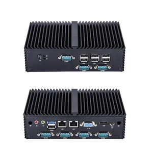 Mini PC industriel J1900 Quad Core, X86, vente en gros, économique, 7 rs-232 COM, ordinateur Barebone, 2x Lan, économique