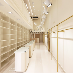 Stylish Gold Metal Coat Rack with Cantilevered Iron Mobile Hanger Multifunction Home Store Clothing and Bag <b>Shelves</b> - Product Image 1