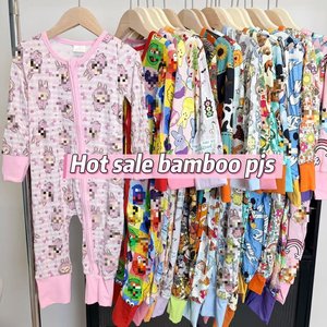 تصميم جديد لبدلة نوم للأطفال من الفيسكوز والخيزران الناعم، ملابس نوم للمواليد الجدد، بدلة قطعة واحدة للأولاد والبنات، ملابس أطفال مطبوعة مخصصة - Product Image 5