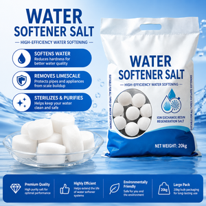 <span class=keywords><strong>Sel</strong></span> de traitement de l'eau industriel en gros à bas prix, comprimés non-bridants de chlorure de sodium (NaCl) 25 kg/sac, à dissolution rapide pour - Product Image 4